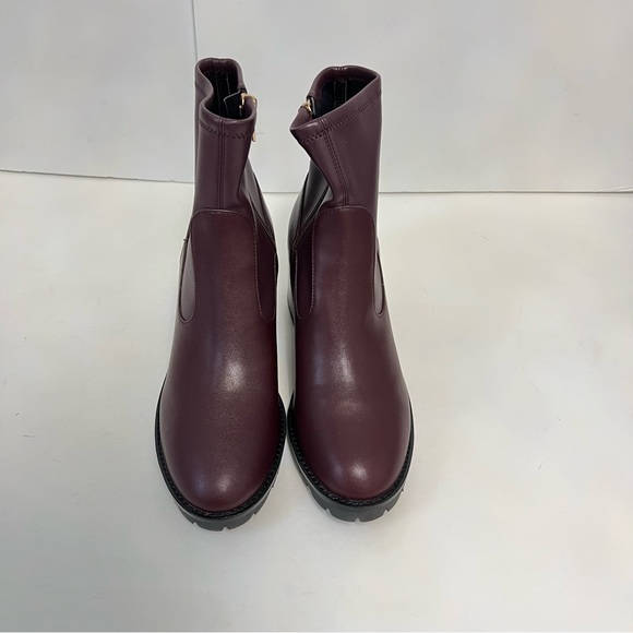 Coach Joy Logo Ankle Boots In Dark Cranberry Color - New In Box - Reemoly - Picture 6 of 16